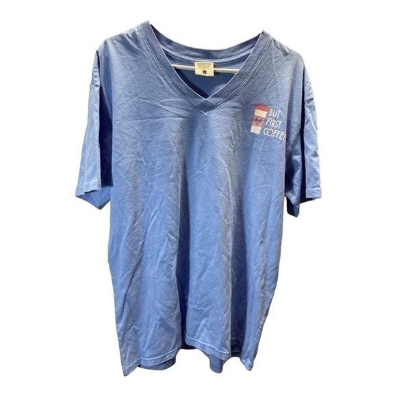 𝅺JADELYNN BROOKE V-NECK COFFEE LOVERS TEE SIZE LARGE - Picture 3 of 3